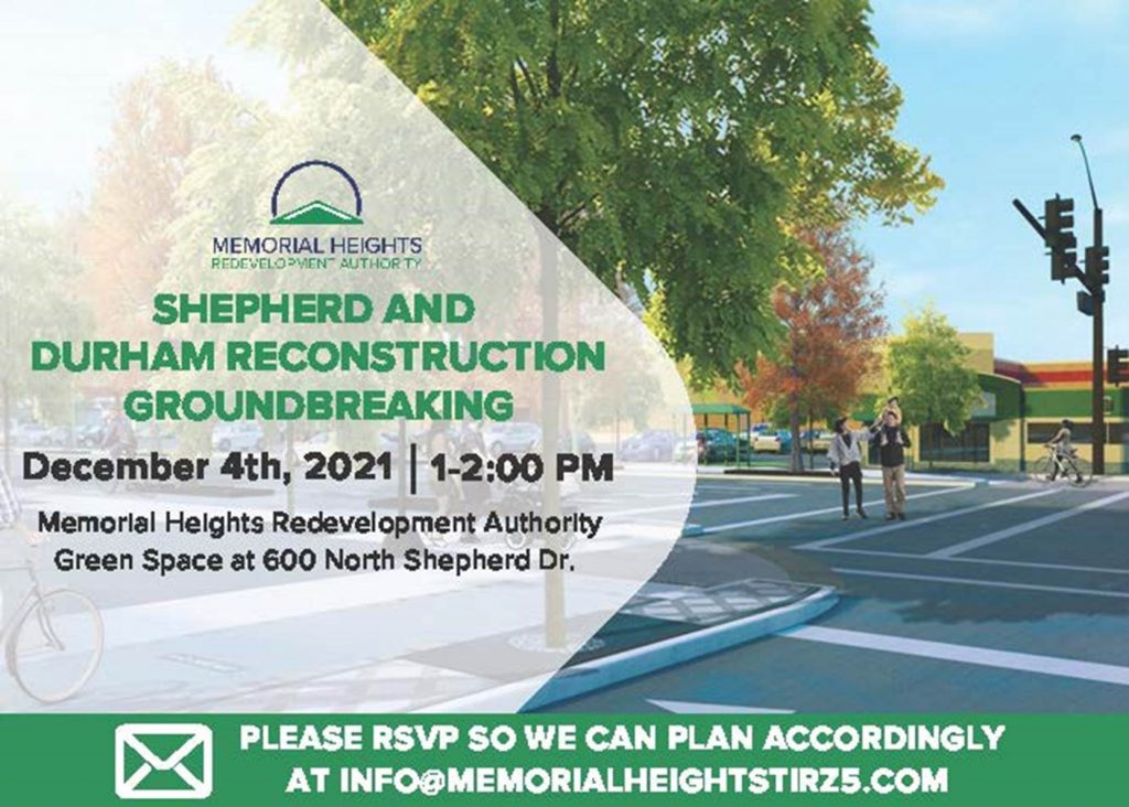 Shepherd and Durham Reconstruction Groundbreaking flyer